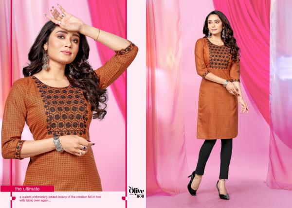 Kinti Olive 8 Handloom Cotton Printed Kurti Collection